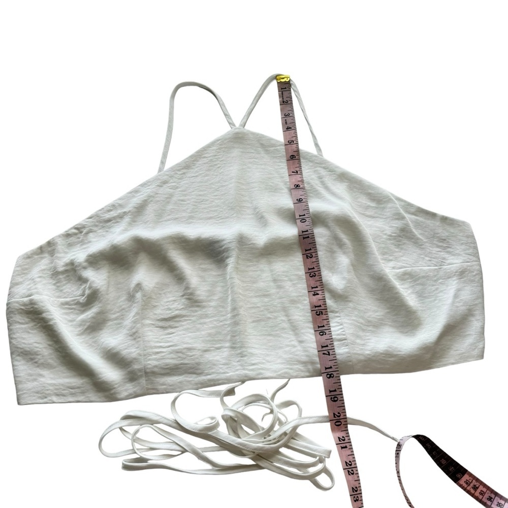 ELOQUII Bundle of 2 Satin Sheen Blue White Strappy Crop Top Plus Size 22 Tie - Picture 8 of 16